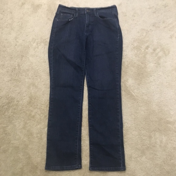 Levis 505™ Straight Jeans Dark Wash Stretch Blue Denim 9 Inch Rise Size 4 - Picture 2 of 9